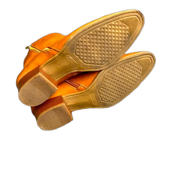 Women’s A2 by Aerosoles Dark Tan Ankle Boots With Gold Zipper - Size 11 - Picture 6 of 8